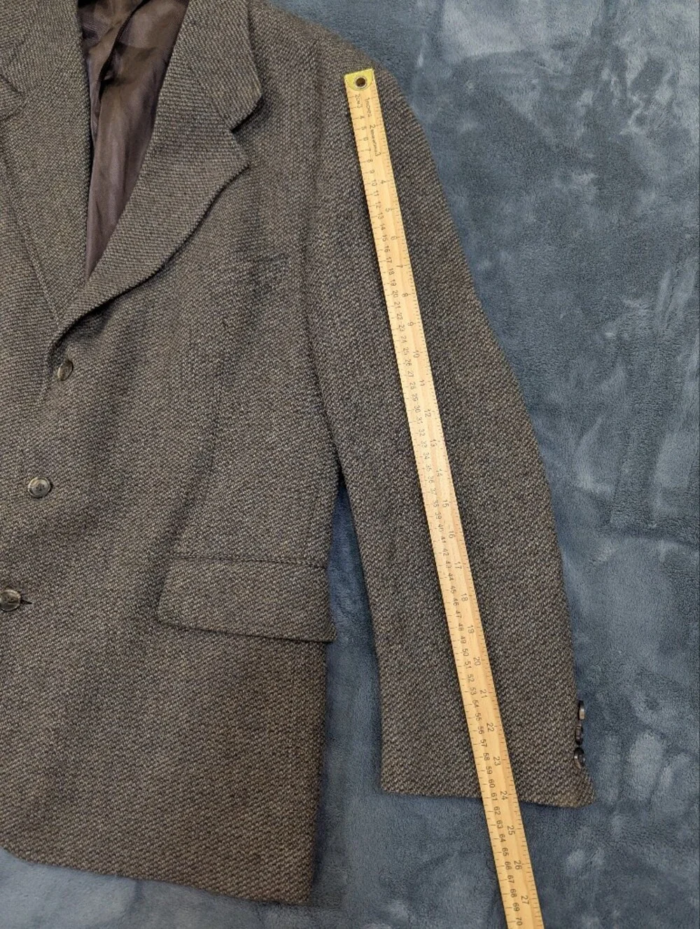 Pendleton Tweed Herringbone Blazer Brown Virgin Wool Sport Coat 3 Button SZ 46